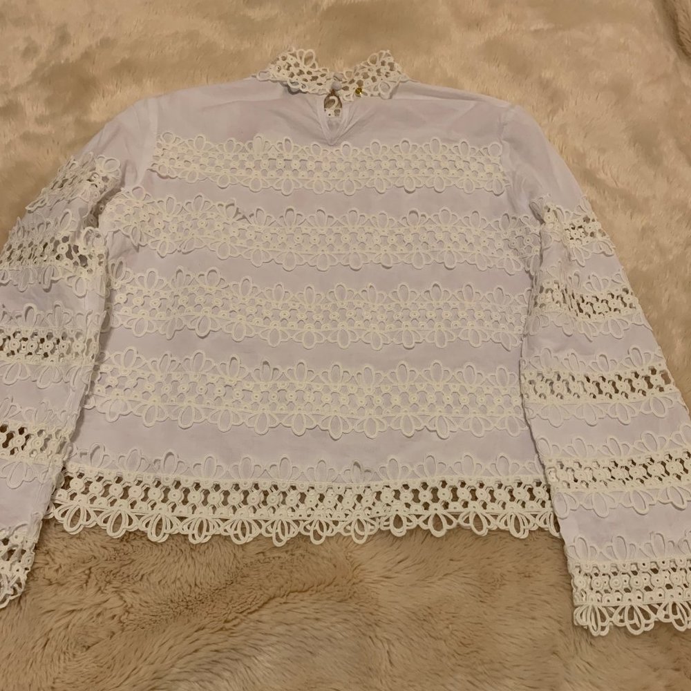 Anthropologie Haryln Lita Lace Blouse White Small - Picture 5 of 8